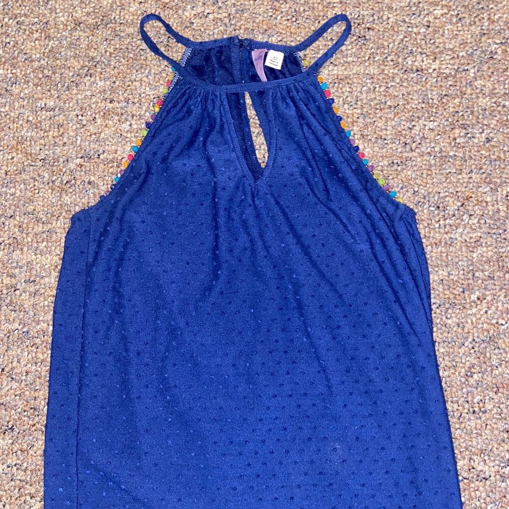 Francesca's Blue Polka Dot Blouse